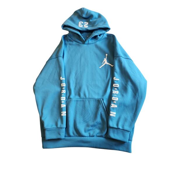 Unisex Air Jordan Super Jumpman Number 23 Light Blue Basketball Hoodie - Picture 1 of 7